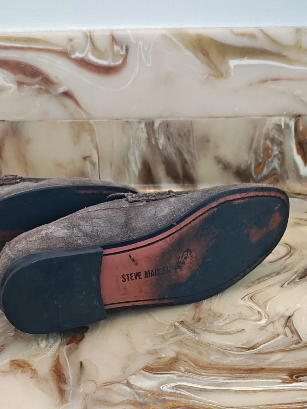 Steve Madden Men's Suede Bit Loafers - Gray